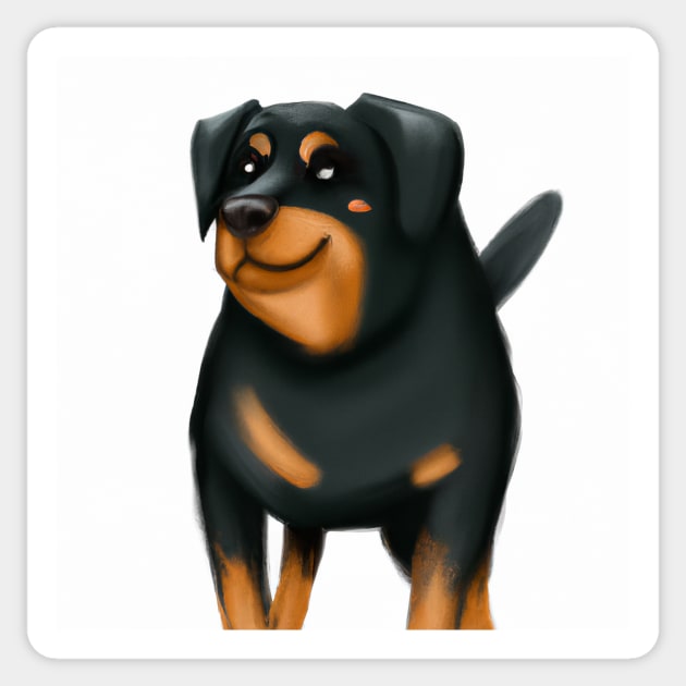 Cute Rottweiler Drawing Sticker by Play Zoo